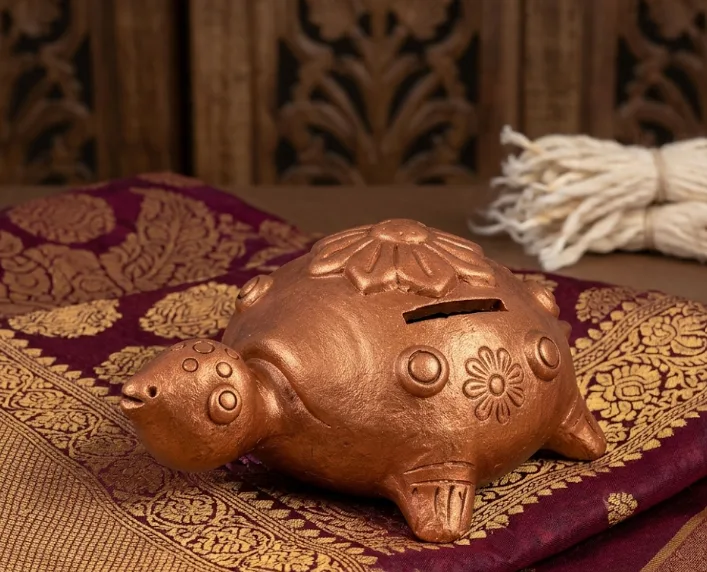 Handcrafted Terracotta Turtle Piggy Bank