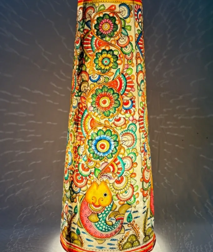 Leather Fish Design 25-Inch Floor Lamp