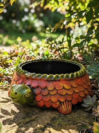 Handcrafted Terracotta Turtle Succulent Planter