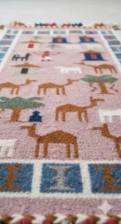 Handwoven Desert Village Story Rug