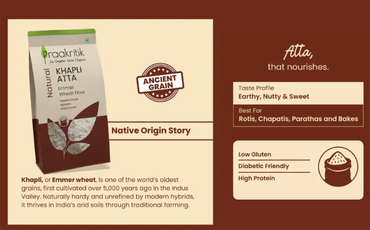 Khapli Atta - Natural 1KG