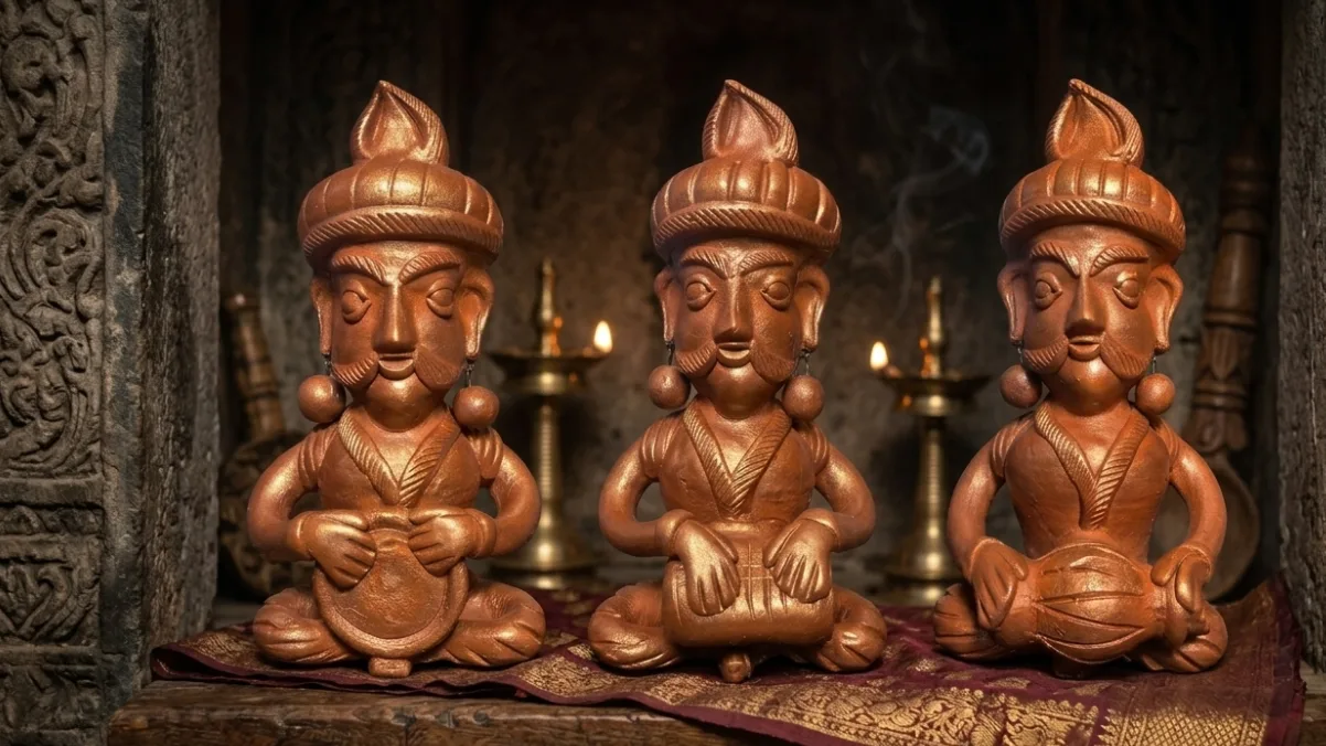 Handcrafted Terracotta Tribal Musician Set of 3