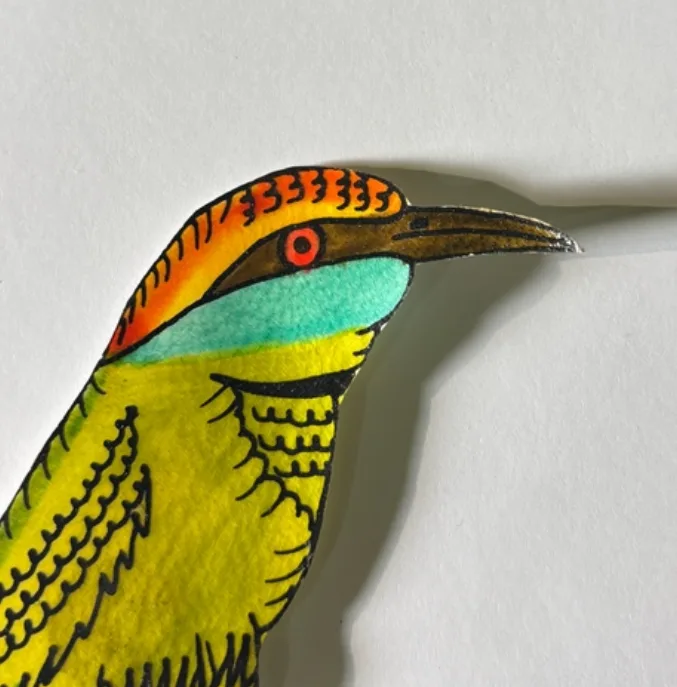 Green Bee-eater Leather Puppet Fridge Magnet