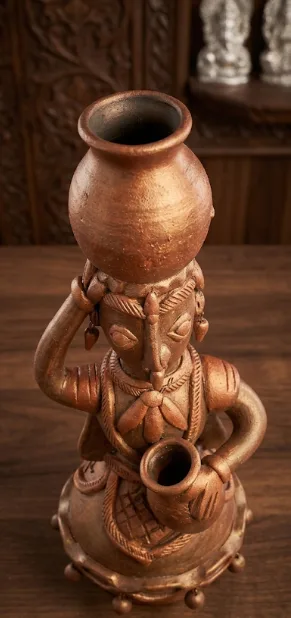 Handcrafted Terracotta Tribal Woman Statue with Pot
