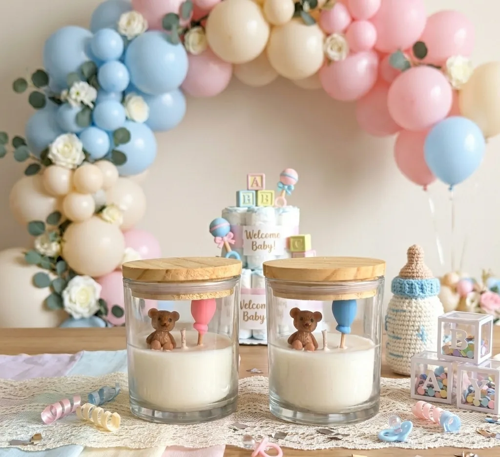 Pink And Blue Teddy Balloon Gift Set