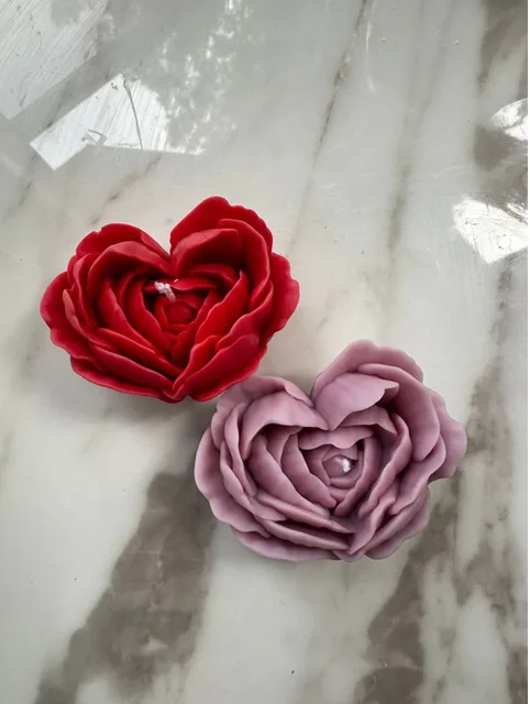 Blush Pink Blush Bloom Heart Floral Decorative Scented Candle