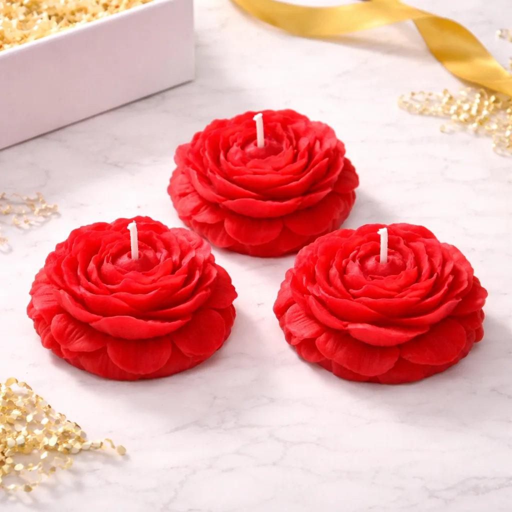 Pack of 6 Luxury Peony Charm Candle