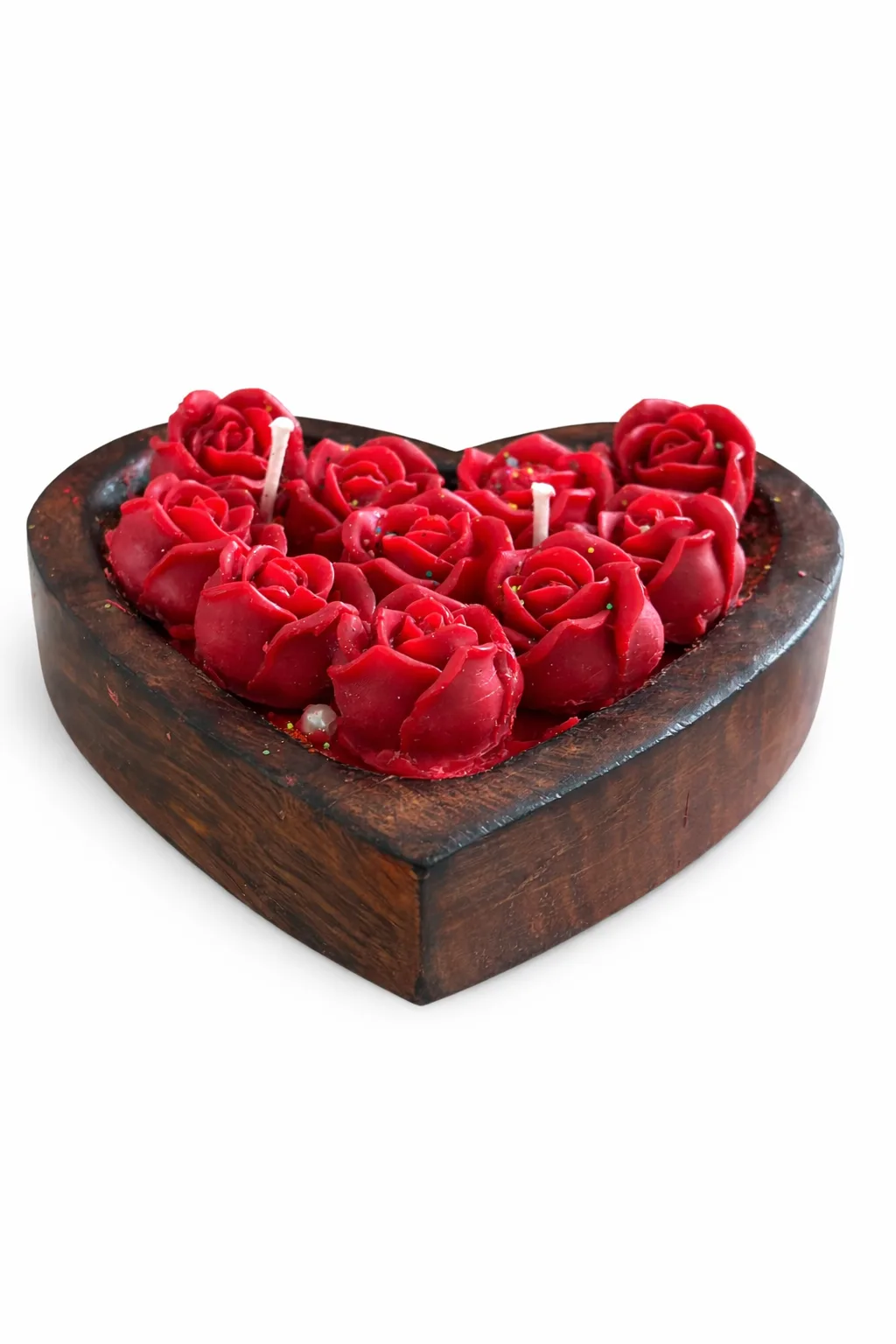 Luxury Heart-Shaped Rose Candle