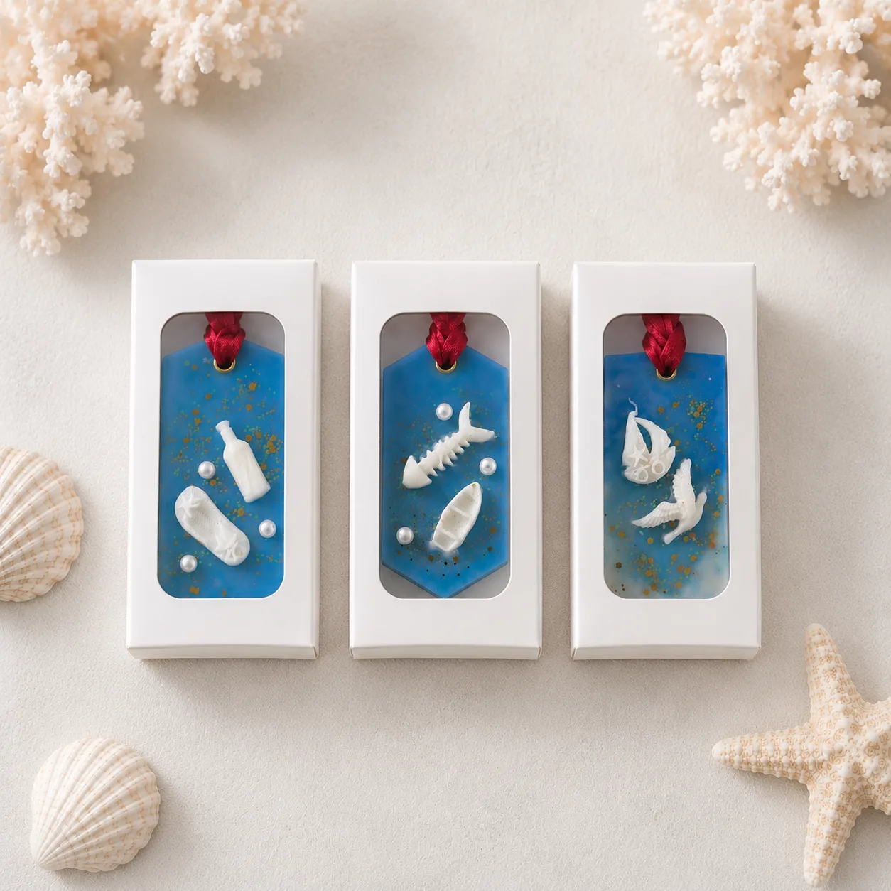 Pack of 3 Sea Breeze Scented Wax Sachets for Closet, Wardrobe, Drawer & Bathroom