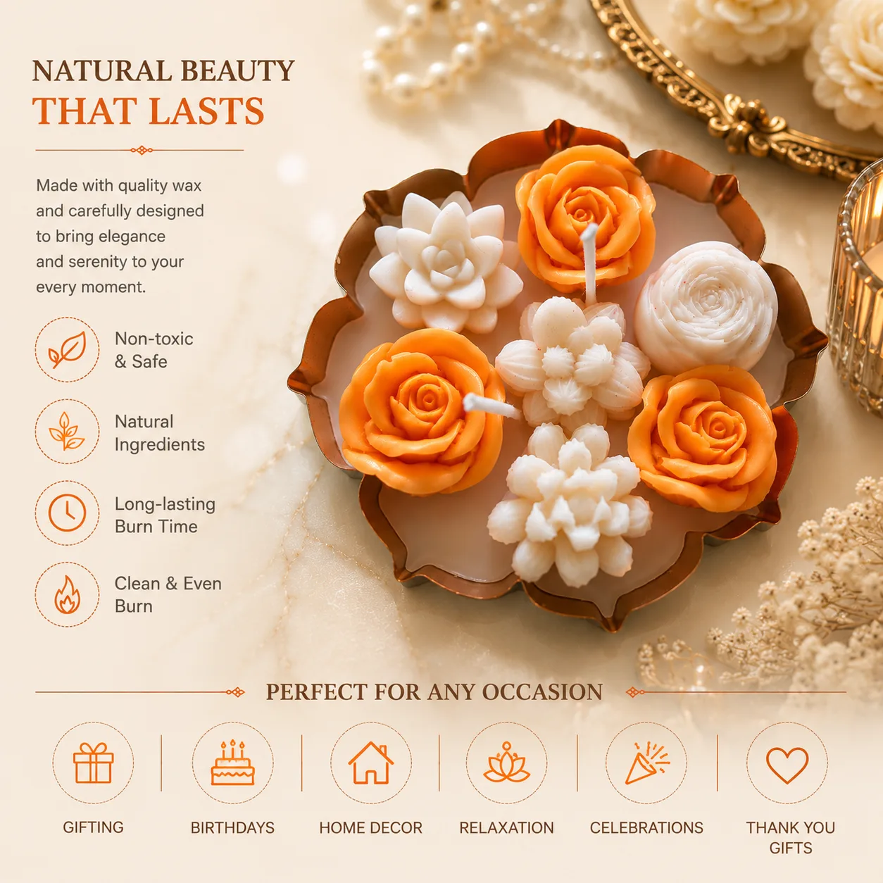 Luxury Floral Urli Scented Candle Gift Box