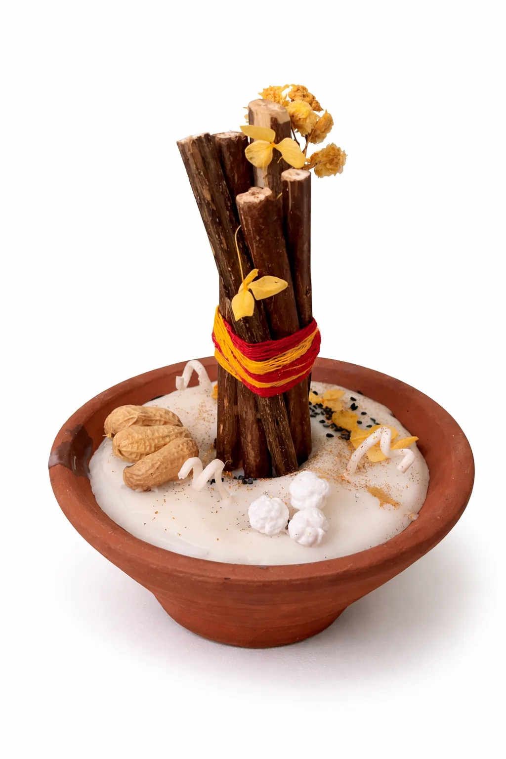 Handcrafted Holika Dahan Candle in Terracotta Bowl
