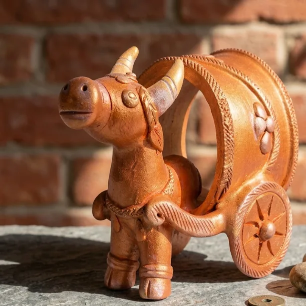 Handcrafted Terracotta Bullock Cart