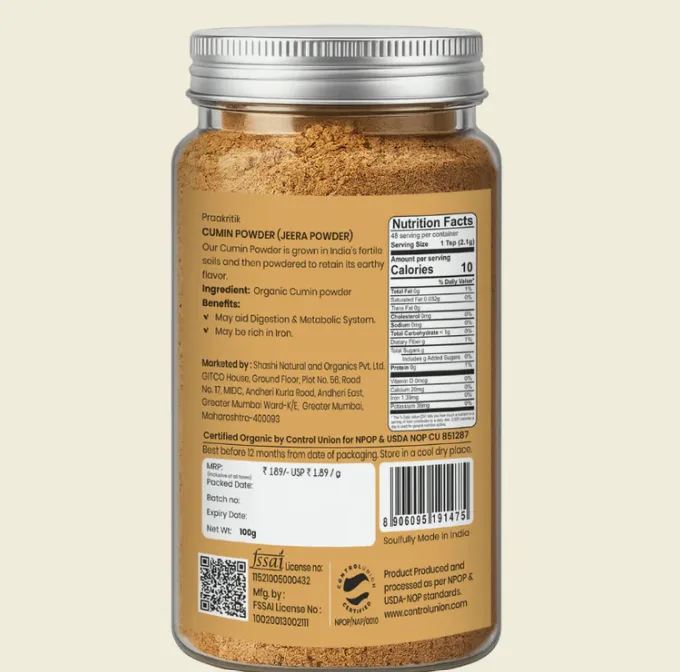 Organic Jeera (cumin) Powder