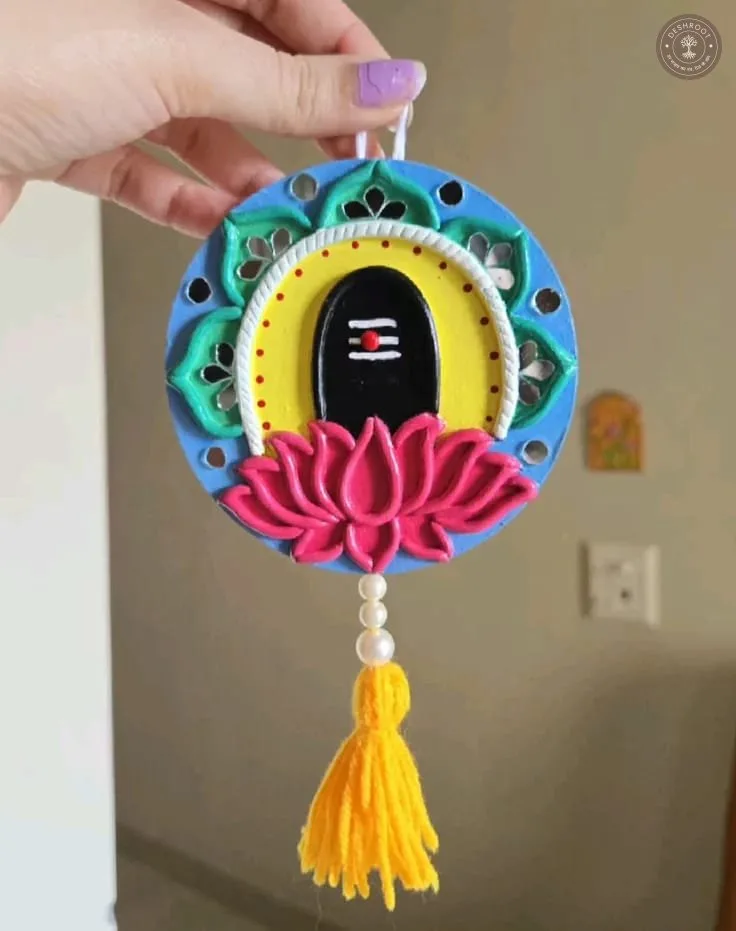 Handcrafted Shiv Ling Lotus Wall Hanging