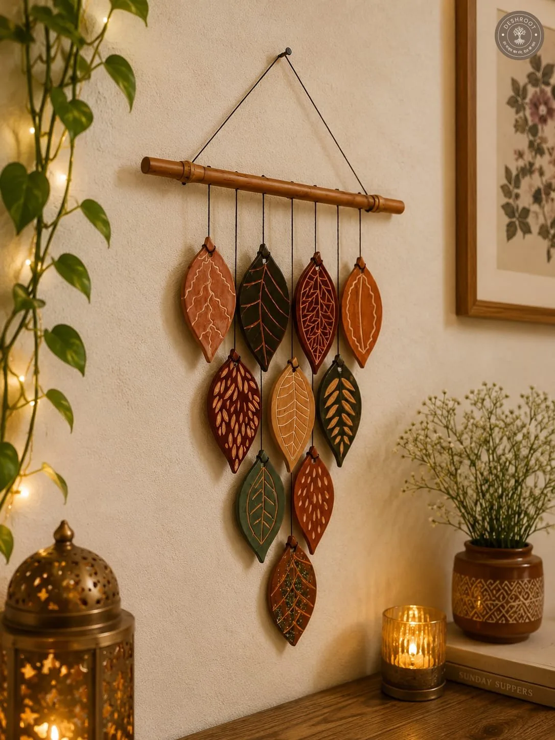 Handcrafted Wooden Leaf Wall Hanging – Nature Inspired Home Decor