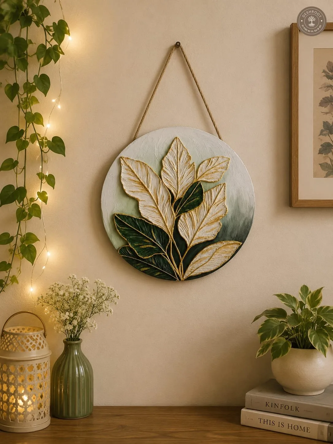 Handcrafted Botanical Leaf Textured Wall Art – Modern Nature Decor