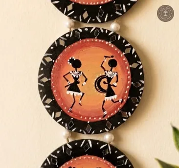 Tribal Folk Art Three-Panel Wall Hanging