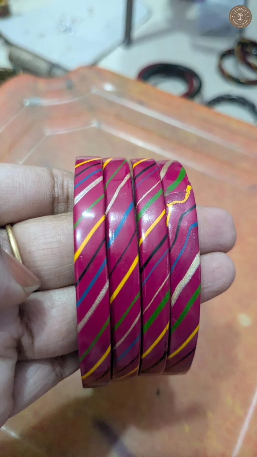 Rangrez Pink Handcrafted Bangles Set