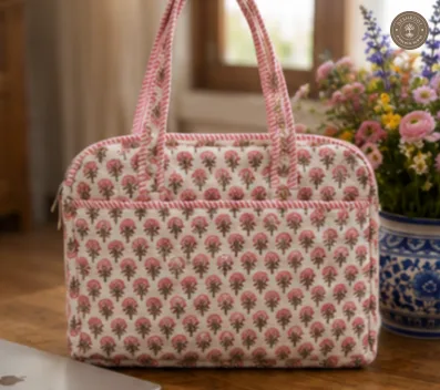 Mini Floral Quilted Laptop Bag