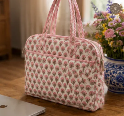 Mini Floral Quilted Laptop Bag