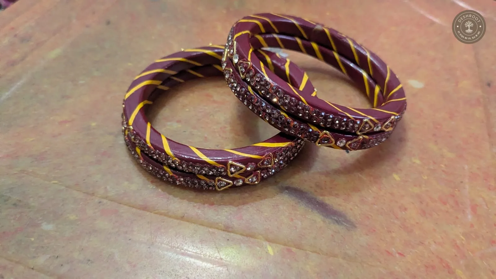 Royal Plum Crystal Designer Bangle Set