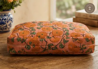 Peach Sunflower Quilted Laptop Bag