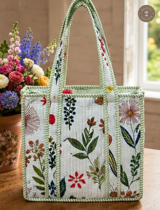 Botanical Garden Quilted Lunch Box Hand Bag