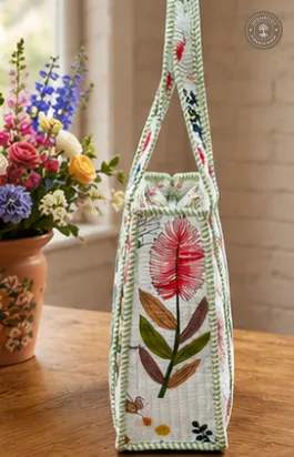 Botanical Garden Quilted Lunch Box Hand Bag