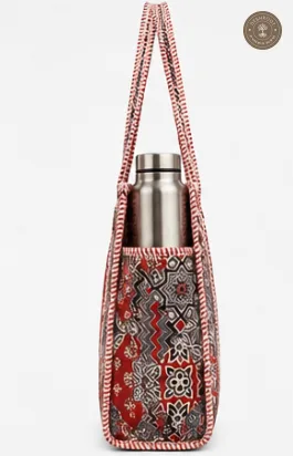 Red & Grey Printed Multipurpose Shoulder Bag for Women