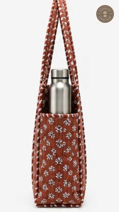 Brown Floral Printed Multipurpose Shoulder Bag for Women