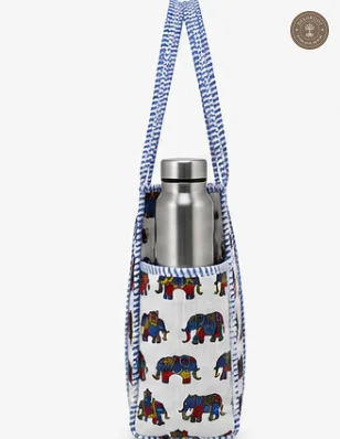 White Elephant Printed Multipurpose Shoulder Bag for Women