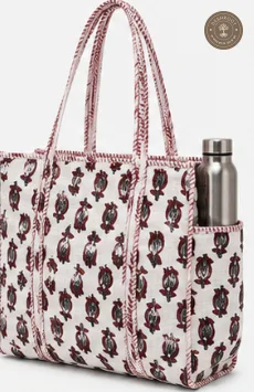 White Floral Buti Printed Multipurpose Shoulder Bag for Women