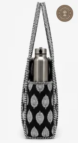 Black Leaf Printed Multipurpose Shoulder Bag for Women
