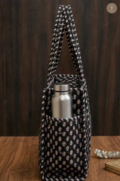 Black Buti Printed Multipurpose Shoulder Bag for Women