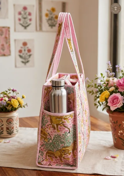 Pink Leopard Printed Multipurpose Shoulder Bag for Women
