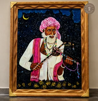 Handmade Rajasthani Folk Musician Painting