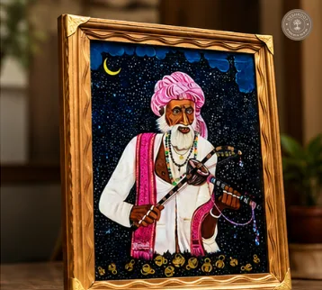 Handmade Rajasthani Folk Musician Painting