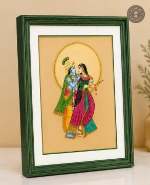 Radha Krishna Minimalist Miniature Painting