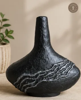 Handcrafted Paper Mache Textured Decorative Vase