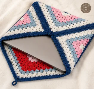 Handmade Crochet Laptop Sleeve – 16 x 10 Inch Laptop Cover