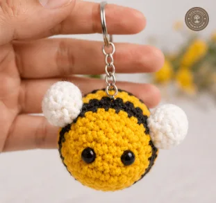Handmade Crochet Bee Keychain
