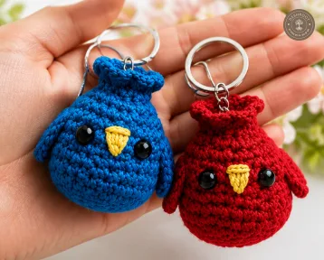 Handmade Crochet Bird Keychain
