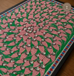 Handmade Fish Raas Madhubani Painting on Canvas Paper