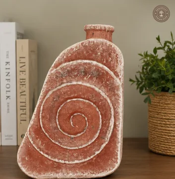 Handcrafted Paper Mache Spiral Decorative Vase