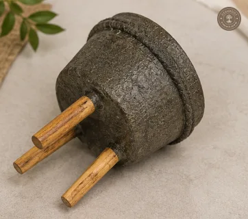 Handcrafted Paper Mache Planter Pot with Wooden Legs
