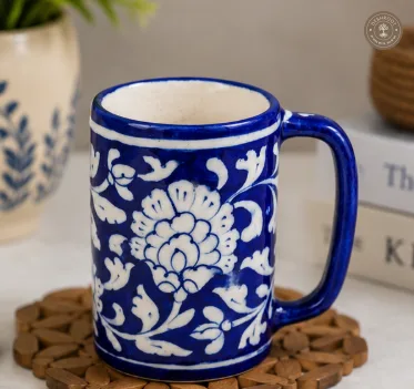 Handcrafted Jaipur Blue Pottery Ceramic Coffee Mug