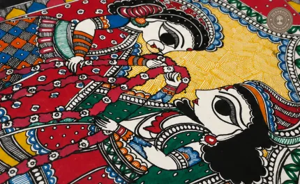 Handmade Madhubani Wedding Painting
