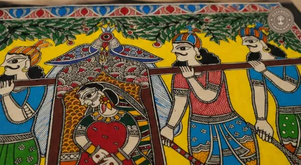 Handmade Madhubani Wedding Procession (Doli)