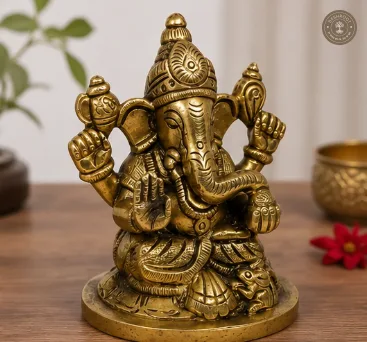 Handcrafted Brass Lord Ganesha Idol (2)