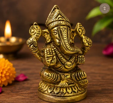 Handcrafted Mini Brass Lord Ganesha Idol